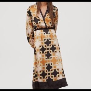 Richard Allen x H&M v neck Dress size 6 NWT midi length cute work dress pattern